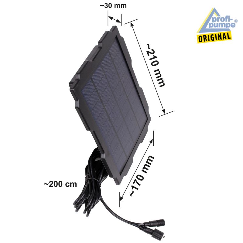 Solar Panel mit Akku 9V 3 Watt - Abmessungen