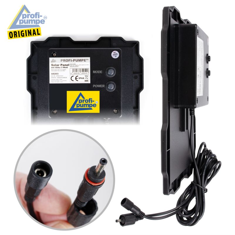 Solar Panel mit Akku 9V 3 Watt Details