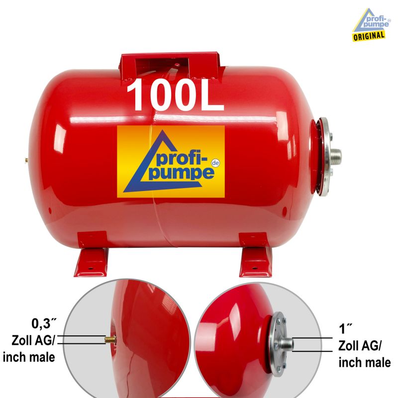 Drucktank Ausdehnungsgefäß, Kohlenstoffstahl, 100L - Abmessungen Drucktank Ausdehnungsgefäß, Kohlenstoffstahl, 100L - Abmessungen
