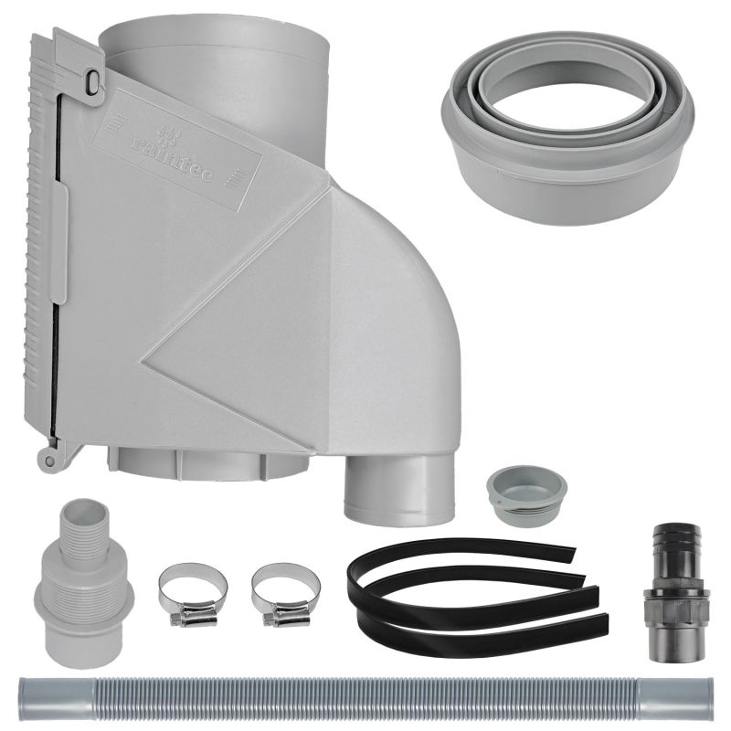Fallrohrfilter T50 grau inkl. DN50 Anschluss-Set grau