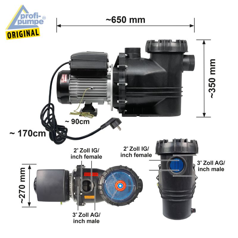 Schwimmbadpumpe INVERTER-POOL-STAR - Abmessungen Schwimmbadpumpe INVERTER-POOL-STAR - Abmessungen