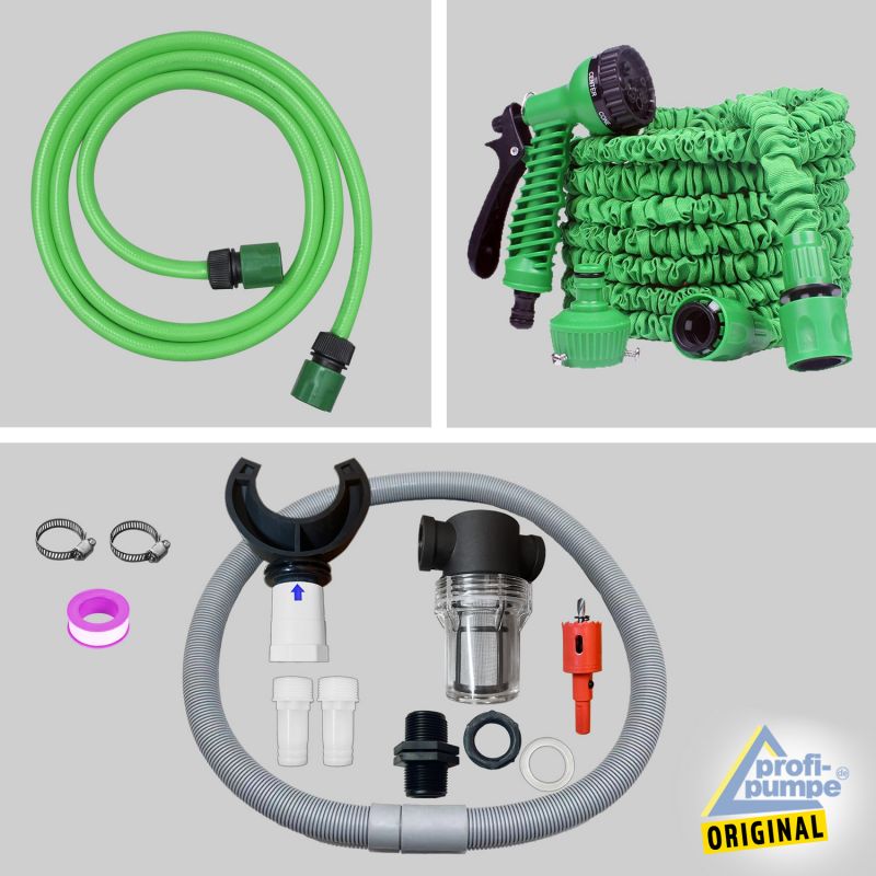 Opt. Zubehör Regentonnen-Verbinder, Gießbrause, Regensammler-Set Opt. Zubehör Regentonnen-Verbinder, Gießbrause, Regensammler-Set