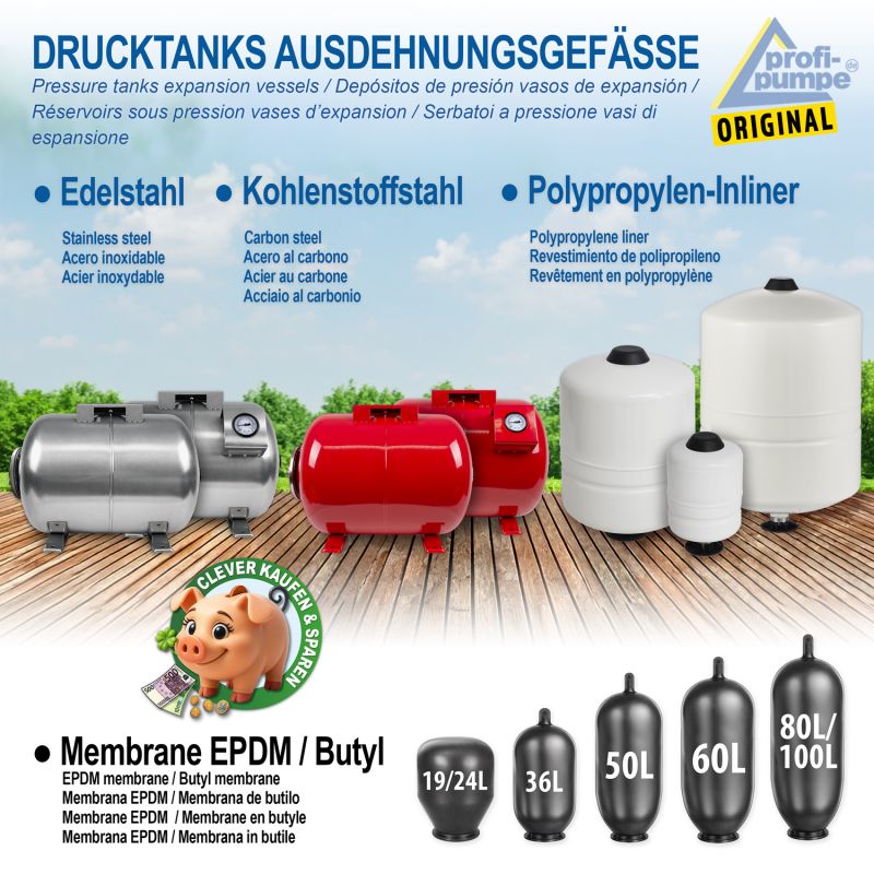 Übersicht Drucktanks Ausdehnungsgefäße Übersicht Drucktanks Ausdehnungsgefäße