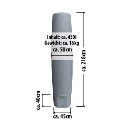 Regentonne Säule 450l granit-grau mit Auslaufhahn