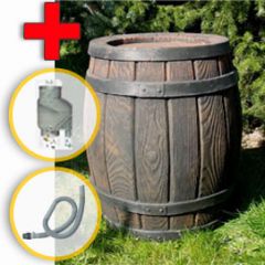 Regentonne Eichenfass 120L zzgl. Befüll - und Entnahmeset - Auswahl