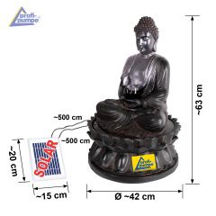 Solar Gartenbrunnen BUDDHA-ETERNITY mit LED-Licht und Li-Ion-Akku