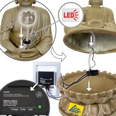 BUDDHA-ETERNITY mit Li-Ion-Akku & LED-Licht 