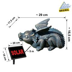 Solar Gartenbrunnen ZAUBER-DRACHE
 mit Li-Ion-Akku