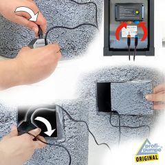 Solar - Brunnen Wasserspiel GRANIT-SÄULE & SCHALEN-3 mit Li-Ion-Akku & LED-Licht (Neu)
