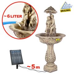 Solar - Brunnen DIE LIEBENDEN 200-3 mit Li-Ion-Akku & LED-Licht
