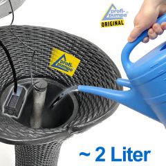 Solar - Brunnen RATTAN-3-2 schwarz mit Li-Ion-Akku & LED-Licht