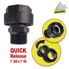 Kunststoff-Verschraubung QUICK RELEASE 1 AG x 1 IG