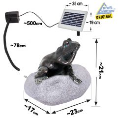 TEICHPUMPE SOLAR SET MÄRCHEN-FROSCH für GARTEN, TEICH, TERRASSE