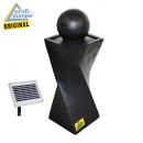 Solar - Brunnen GRANIT-BLACK-2 mit LiIon-Akku & LED-Licht