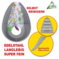 Fallrohrfilter raintec T33 Zink-Grau