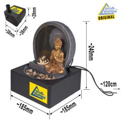 230V - Zimmerbrunnen FENG-SHUI-BUDDHA mit LED-Licht 