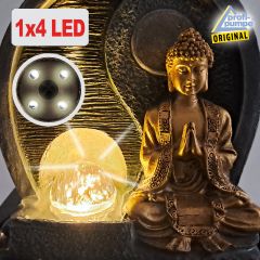 230V - Zimmerbrunnen FENG-SHUI-BUDDHA mit LED-Licht 