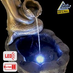  Solar - Brunnen MEERJUNGFRAU am TEICH-3 mit Li-Ion-Akku und LED-Licht