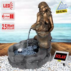 Solar - Teichbrunnen Meerjungfrau am Teich