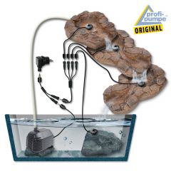 Bachlauf QUELLBACH II sand-stein, 3-teilig mit 4 RGB LED-Licht-230V