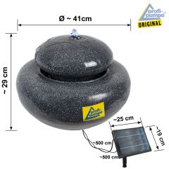  Solar-Brunnen QUELLSTEIN mit Li-Ion-Akku und LED-Licht