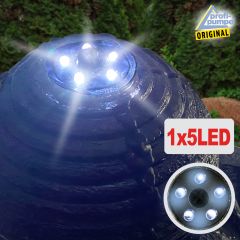  Solar - Brunnen SPIRAL-KASKADE mit Li-Ion-Akku und LED-Licht