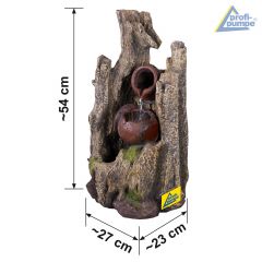 230V - Gartenbrunnen WALDSCHATZ mit LED-Licht 