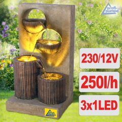 230V - Gartenbrunnen AQUA-MELODY mit LED-Licht 