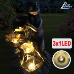 230V - Gartenbrunnen BLÜTEN-FROSCH mit LED-Licht 