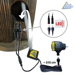 230V - Gartenbrunnen DREIERLEI mit LED-Licht 