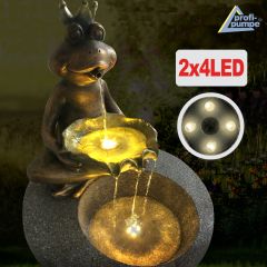 230V - Gartenbrunnen FROSCH-PRINZ mit LED-Licht 