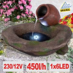 230V - Gartenbrunnen WEIN-AMPHORE mit LED-Licht
