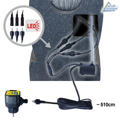 230V - Gartenbrunnen SCHALEN-SPIEL mit LED Licht 