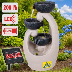Solar Gartenbrunnen HARMONIE-QUELLE mit LED-Licht und Li-Ion-Akku
