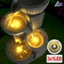 230V - Gartenbrunnen WASSER-SPIEL mit LED-Licht 