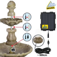 Solar - Gartenbrunnen & Wasserspiel KLASSIK-GARTEN-3 mit LED-Licht und Li-Ion-Akku