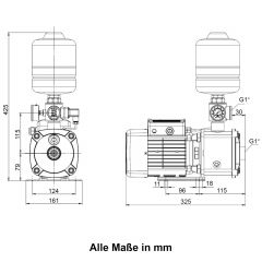 INVERT-TECH 4-800 HAUSWASSERWERK-INVERTER Horizontale mehrstufige Kreiselpumpe