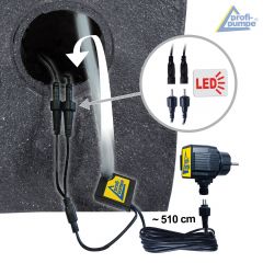 230V - Gartenbrunnen GRANIT-KASKADE mit LED-Licht 