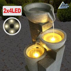 230V - Gartenbrunnen GRANIT-KASKADE mit LED-Licht 
