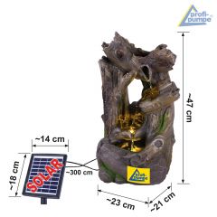 Solar - Gartenbrunnen & Wasserspiel WALD-GEFLÜSTER mit Li-Ion-Akku