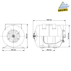 Drucktank Ausdehnungsgefäß Druckkessel 19L, Kohlenstoffstahl