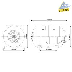 Drucktank Ausdehnungsgefäß Druckkessel 24L, Kohlenstoffstahl