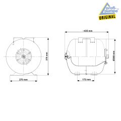 Drucktank Ausdehnungsgefäß Druckkessel  36L , Edelstahl