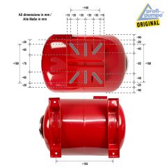 Drucktank Ausdehnungsgefäß Druckkessel 19L, Kohlenstoffstahl