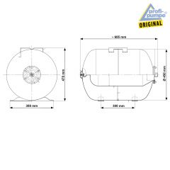 Drucktank Ausdehnungsgefäß Druckkessel 100L, Kohlenstoffstahl