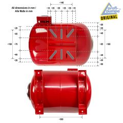 Drucktank Ausdehnungsgefäß Druckkessel 100L, Kohlenstoffstahl