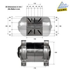 Drucktank Ausdehnungsgefäß Druckkessel  19L, Edelstahl