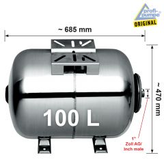 Drucktank Ausdehnungsgefäß Druckkessel 100L, Edelstahl