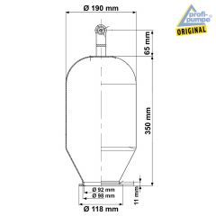 EPDM Membran für Drucktank Ausdehnungsgefäß 36L