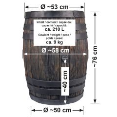 Regentonne Eichenfass 210L